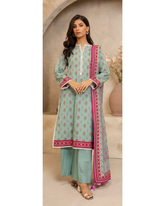 3-PC unstitched Printed Lawn By Zellbury | 0201